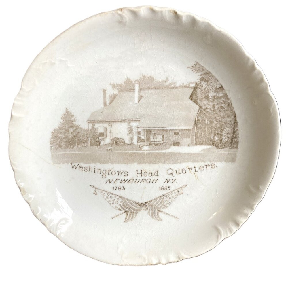 Antique RARE Souvenir Plate "Washington Head Quarters" Newburgh NY 1883